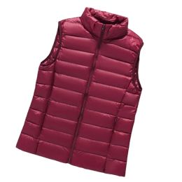 Swaddling 2022 New Spring Women 90%white Duck Down Vest Female Autumn Ultra Light Casual Short Stand Collar Sleeveless Waistcoat Outwear