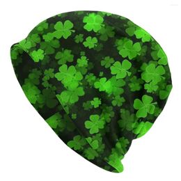 Berets Lucky Leaf Beanie Hats Full Leaves Casual Caps Men Women Outdoor Sport Skullies Beanies Spring Custom Warm Soft