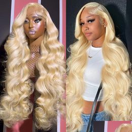 Lace Wigs Glueless Preplucked Human S Ready To Go 40 Inch Honey 613 Blonde Frontal Hd 13X4 Body Wave 13X6 Front For Women 230629 Drop Dhf3B