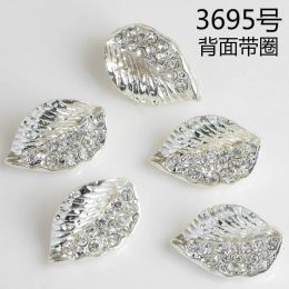 Jewellery 50pcs 12*18mm Gold Colour Crystal Leaf Charms Wholesale Zinc Material Diy Jewellery Small Leaf Pendant Charms