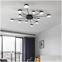 Chandeliers F Mount Nordic Modern Led Ceiling Lights For Living Room Bedroom Home Deco Chandelier Lamp Lighting Luxury Drop Delivery Dhxdh