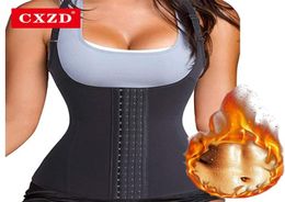 CXZD Waist Trainer Sweat Postpartum Sexy Bustiers Corsage Control Belly Modelling Strap Corsets Fat Burning Shapewear Underwear 2202197502