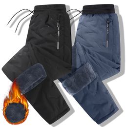 Winter Lambswool Warm Thicken Sweatpants Men Fashion Joggers Water Proof Casual Pants Men Plus Fleece Oversize Trousers 240228