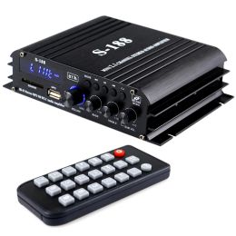 Players S188 Mini Audio Power Amplifier Digital BT Amplifier 40W*2+68W MP3 Player LCD Display Remote Control Bass Treble Volume Control