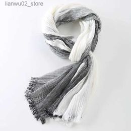 Scarves 75 * 205cm 2022 wholesale brand winter scarf mens warm soft tassels Bufandas Cachecol Grey plain weave woven cotton mens scarf Q240228