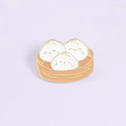 Brooches Drop Cartoon Mini Bun Enamel Pins Cute Food Lapel Badge Denim Shirt Collar Pin Jewellery Gifts For Friend Wholesale