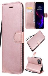 For iPhone 11 Pro Max Cell Phone Cases Flip Cover Wallet Stand Pure Colour PU Leather Mobile Bags Coque5780496