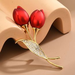 Brooch Feeling Niche Rose Valentine's Day Zircon Coat Brooch High-end Clothing Jacket Accessories