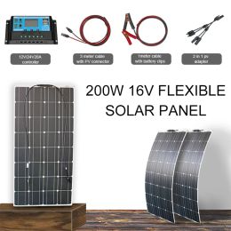 Solar 2pcs 100w 12v solar panel mounting system for rv installation flexible solar panel to motorhome