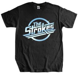 Men Cotton T Shirt Summer Tops The Strokes T Shirt Men Indie Rock Band Tshirt Bigger Size Homme Black Tshirt drop 2206089691379