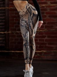 Clothing Snake Printed Leggings Women Sexy High Waist Casual Female Slim Push Up Workout Fitness Yoga Pants Sport Gym Leggins