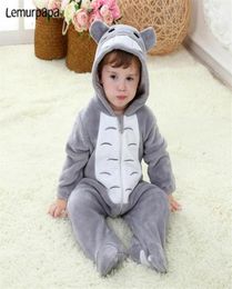 Baby Onesie Kigurumis Boy Girl Infant Romper Totoro Costume Grey Pyjama With Zipper Winter Clothes Toddler Cute Outfit Cat Fancy 24461514