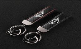 Keychains Car Accessories H IghGrade Leather KeyChain 360 FOR Mini Cooper S JCW R55 R56 R60 F54 F55 F60 Accessoires6818645