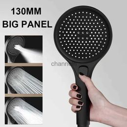 Bathroom Shower Heads New Head 3 Modes Press Change Settings High Pressure Black Showers Massage Spa Handheld Showerhead Accessories YQ240228