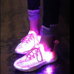 shoes JawayKids Child Sneakers Fibre Optic Shoes for Boys Girls Women USB Rechargeable Glowing Shoes for Fun and Gift for Kids