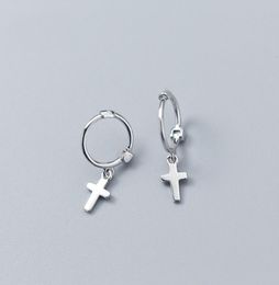 fine Jewellery smooth solid silver 925 gold cross hoop huggie fashion Jewellery earring manufacturer in China4433056