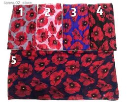 Scarves The latest womens fashion poppy print scarves and shawls with long and soft printed beach fountains wrapped in headscarves scarves and headbands Q240228