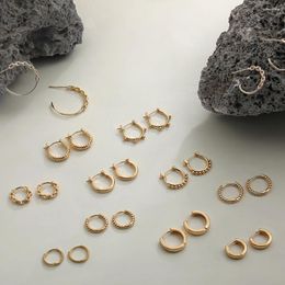 Hoop Earrings Minimalist Gold Colour Copper Small Chain For Women Fashion Round Circle Huggies Ear Buckles Jewellery Accessories