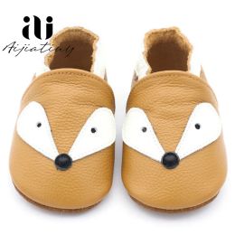 Outdoor 2020 New SkidProof Fox style Genuine Leather Baby Boys Girls Shoes Infant toddler Moccasins Slippers soft bottom First Walkers