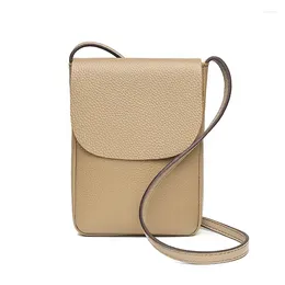 Evening Bags Genuine Leather Women's Casual Fashion Phone Bag Ladies Messenger Small Shoulder 2024 Real Cowhide Crossbody
