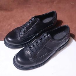 Dress Shoes Men Casual Luxury Loafers Top Quality Black Round Toe Handmade Mens