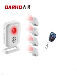 Detector DarhoWelcome Chime Wireless Home Security 4pcs Infrared Motion Sensor+1pc Alarm Bell Kit Door Entry Detector