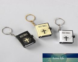 3pcsset Religious Christian Jesus Key Ring Mini Delicate Holy Bible Book Keychain Decoration Key Chain for Men Women Keys Holder1114952