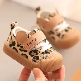 Outdoor 2022 New Baby Casual Canvas Shoes for 13 Years Spring Autumn Leopard Kids Sneakers Nonslip Toddler girls boys shoe