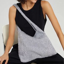 Evening Bags Fashion Women's Blingbling Gold Silk Lline Thread Fashionable Luxury Woman Handbag Shoulder Bag Ladies Tote Year Gift