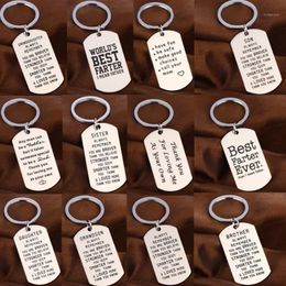Keychains Family Love Keychain Son Daughter Sister Brother Mom Fathers Key Chain Gifts Stainless Steel Keyring Dad Mothers Friend 294Q