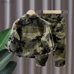 Sets/Suits Child Suit Camouflage Denim Jacket + Pants Spring Kids Set Brand Baby Boy Clothes Suits Autumn Sport Baby Girl Boy Clothing Sets