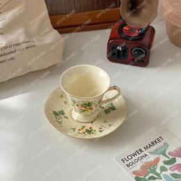 Mugs Drawing Garden European-Style Ceramic Coffee Set Retro Scented Tea Cup Gift