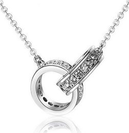 2021 LOVER Dual Circle Pendant Necklaces Gold Silver Colour Designer Necklace for Women Vintage Jewellery Set Collar Costume infinity8304687