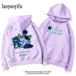 Sweatshirts Ado LIVE TOUR 20222023 Mirage Hoodies Men Women Autumn and Winter Thermal Hoodie Cartoon Harajuku Street Graphic Fashion Tops