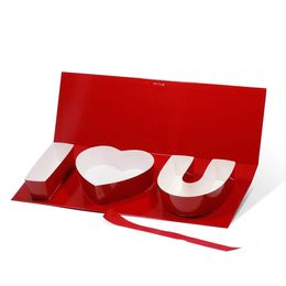 Creative Fillable Letter Shaped I Love U Heart You Valentines Day Gift Wrapping Boxes 240226