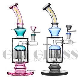 10.7 inches Mini Glass Water Bong Thick Pipes dab rig Matrix Perc Small oil Rigs with Bowl or Quartz nail Pipe Bongs Wax hookah