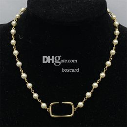 Lady Pearl Pendant Necklaces Delicate Chain Necklaces For Daily Outfit Gold Plated Pendants With Box