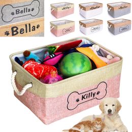 Blazers Personalisierter Aufbewahrungskorb für Hundespielzeug, Segeltuch, Spielzeugbox für Haustiere, faltbar, für Hunde und Katzen, individueller Namensspielzeugbehälter, Hundezubehör, Heimtierbedarf