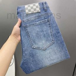 Jeans masculinos designer 2024 nova primavera regular jeans masculino ajuste reto lavagem de água micro elástico high end masculino a7zc
