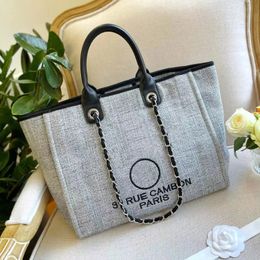 New Women Designer Large Tote Beach Bags Luxury Handbags Purse Shop Travel Shoulder Cc Bag Women's Pearl Chain Bag Bucket Fashion Travel 5014