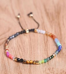 12 Constellation Lucky Stone Beads Simple Bracelet 3mm Beads Adjustable Bracelet Bohemia Unisex Women Chakra Bracelets6842153