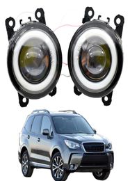 Car LED Fog Light Angel Eye DRL Daytime Running Light 12V For Subaru Forester 2013 2014 2015 2016 2017 20187312822