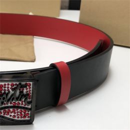 Hight Quality Red sole fashion designer mens belt Luxury womens belt Classic vintage Real cowhide belt 90-125cm durable without wrinkles boutique belt Reversible 06