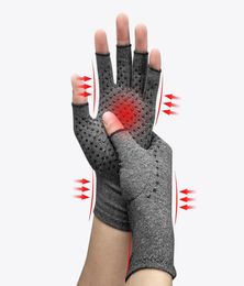 Grey halffinger unisex gloves antistress therapy rheumatic hand pain wrist gloves rest sports safety comfortable gloves4699273