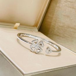 Fiorever flower designer single bangle for woman diamond Sterling Silver official reproductions fashion brand designer diamond with box 033