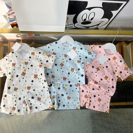 Kids Clothing Sets Cute Bear Short Sleeve Suit Summer Fashion Casual Sweatshirt Suits Baby Boy Girls Tracksuit Luxury Clothing Sets 66-100CM