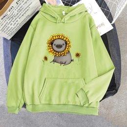 Women's Hoodies Pug Dog Sweatshirt Men/women Autumn Fleece Clothes Cartoon Cute Animal Hoodie Sweatwear Couple High Quality Tops Slight