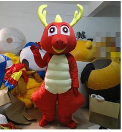 Halloween Red Dragon Mascot Costume Top Quality Cartoon Anime theme character Adult Size Christmas Carnival Birthday Party Fancy Dress