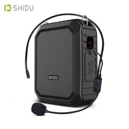 Speakers SHIDU Portable Voice Amplifier With Wired Microphone For Teachers IPX5 Waterproof Bluetooth Speaker 4400mAh Power Bank M800