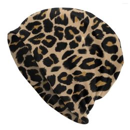 Berets Leopard Print Traditional Beanie Hats Animal Trendy Caps Unisex Adult Gym Skullies Beanies Autumn Winter Head Wrap